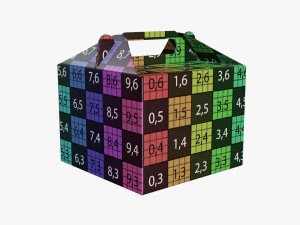 Gable box cardboard food packaging 02 white 3D Model