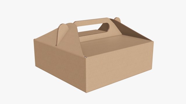 Gable box cardboard food packaging 03 3D Model .c4d .max .obj .3ds .fbx .stl .blend 