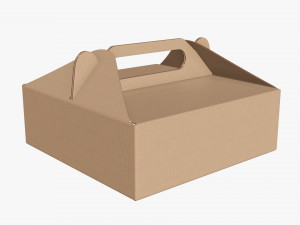 Gable box cardboard food packaging 03 Modelo 3D