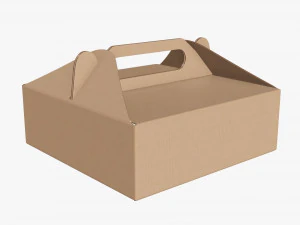Gable box cardboard food packaging 03 3D Model