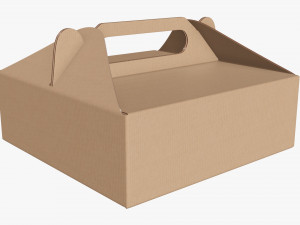 Gable box cardboard food packaging 03 3D Model