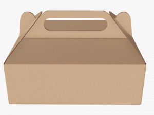 Gable box cardboard food packaging 03 3D Model
