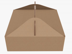 Gable box cardboard food packaging 03 3D Model