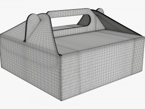 Gable box cardboard food packaging 03 3D Model
