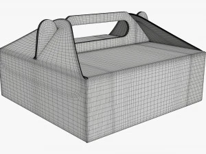 Gable box cardboard food packaging 03 3D Model