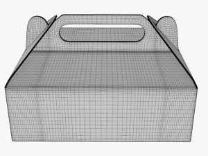 Gable box cardboard food packaging 03 3D Model