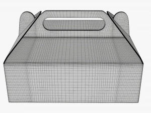 Gable box cardboard food packaging 03 3D Model