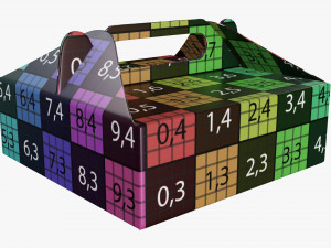 Gable box cardboard food packaging 03 3D Model