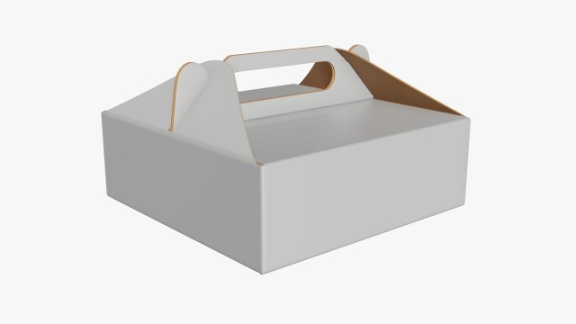 Gable box cardboard food packaging 03 white 3D Model .c4d .max .obj .3ds .fbx .stl .blend 