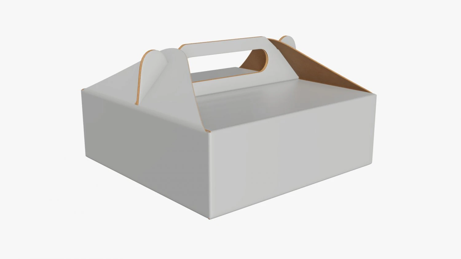 Gable box cardboard food packaging 03 white 3D Model .c4d .max .obj .3ds .fbx .stl .blend