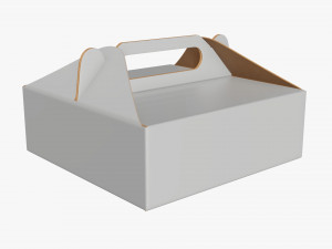 Gable box cardboard food packaging 03 white 3D Model