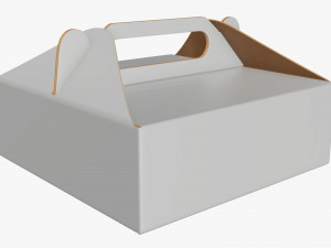Gable box cardboard food packaging 03 white 3D Model