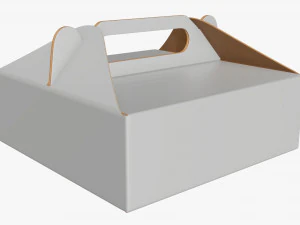 Gable box cardboard food packaging 03 white 3D Model