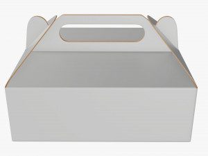Gable box cardboard food packaging 03 white 3D Model
