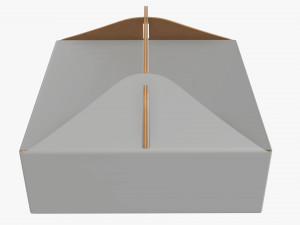 Gable box cardboard food packaging 03 white 3D Model