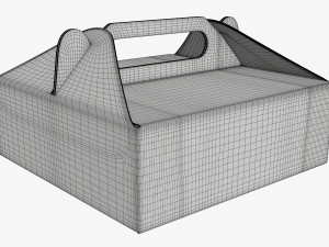 Gable box cardboard food packaging 03 white 3D Model