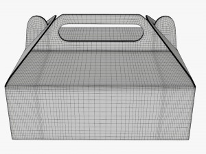 Gable box cardboard food packaging 03 white 3D Model