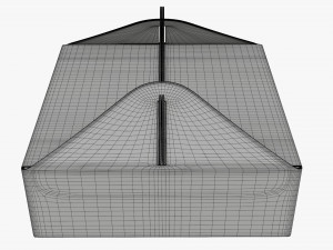 Gable box cardboard food packaging 03 white 3D Model