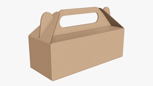 Gable box cardboard food packaging 04 Modelo 3D .c4d .max .obj .3ds .fbx .stl .blend 