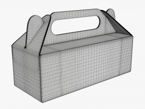 Gable box cardboard food packaging 04 Modelo 3D