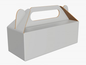 Gable box cardboard food packaging 04 white 3D Model