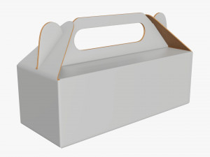 Gable box cardboard food packaging 04 white Modelo 3D