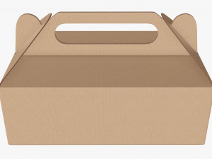 Gable box cardboard food packaging 05 Modelo 3D