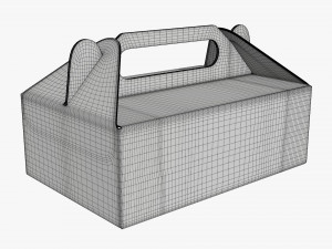 Gable box cardboard food packaging 05 Modelo 3D
