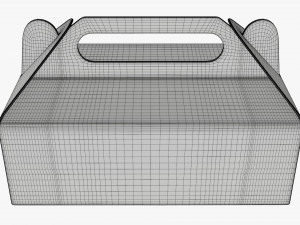 Gable box cardboard food packaging 05 Modelo 3D