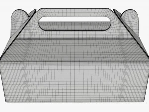 Envase de alimentos de cart&oacute;n caja a dos aguas 05 Modelo 3D