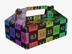 Gable box cardboard food packaging 05 Modelo 3D