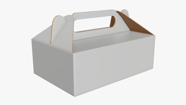 Gable box cardboard food packaging 05 white Modelo 3D .c4d .max .obj .3ds .fbx .stl .blend 