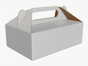 Gable box cardboard food packaging 05 white 3D Model