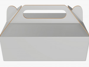 Gable box cardboard food packaging 05 white Modelo 3D