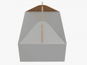 Gable box cardboard food packaging 05 white Modelo 3D