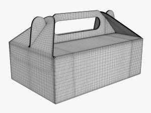 Gable box cardboard food packaging 05 white Modelo 3D