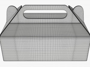 Gable box cardboard food packaging 05 white Modelo 3D