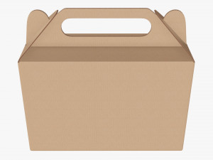 Gable box cardboard food packaging 06 3D Model