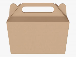 Gable box cardboard food packaging 06 3D Model