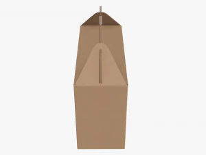 Gable box cardboard food packaging 06 3D Model