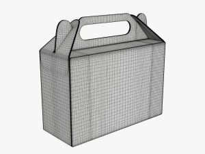 Gable box cardboard food packaging 06 3D Model