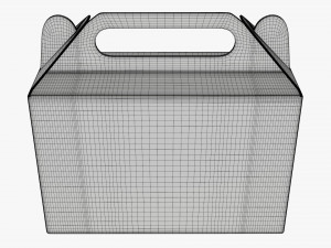 Gable box cardboard food packaging 06 3D Model