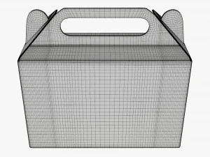 Gable box cardboard food packaging 06 3D Model