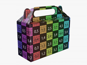 Gable box cardboard food packaging 06 3D Model
