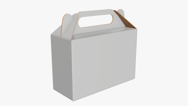 Gable box cardboard food packaging 06 white 3Dモデル .c4d .max .obj .3ds .fbx .stl .blend 