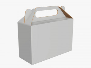 Gable box cardboard food packaging 06 white 3D Model