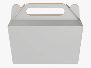 Gable box cardboard food packaging 06 white 3Dモデル