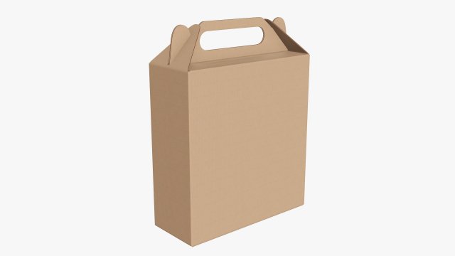 Gable box cardboard food packaging 07 Modelo 3D .c4d .max .obj .3ds .fbx .stl .blend 