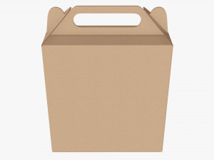 Gable box cardboard food packaging 07 Modelo 3D