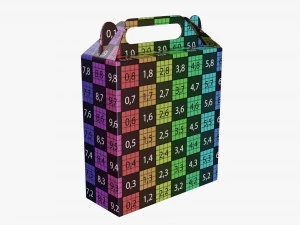 Gable box cardboard food packaging 07 3D Model